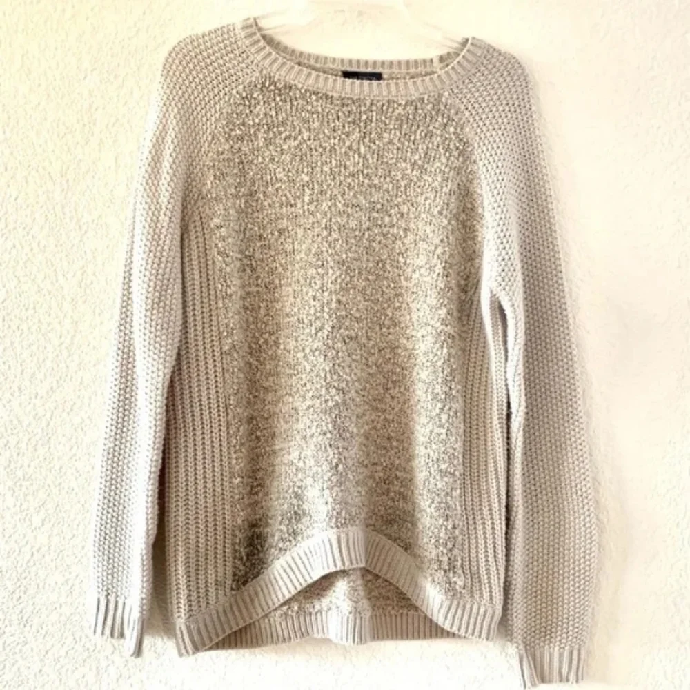 The Limited Oatmeal Heather Knit Sweater Large L Vanilla Girl Minimalist Cozy